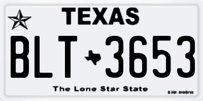 TX license plate BLT3653