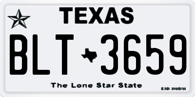 TX license plate BLT3659