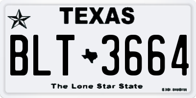 TX license plate BLT3664