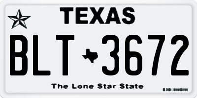 TX license plate BLT3672