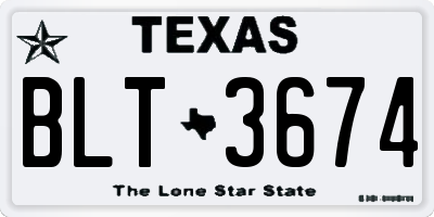 TX license plate BLT3674