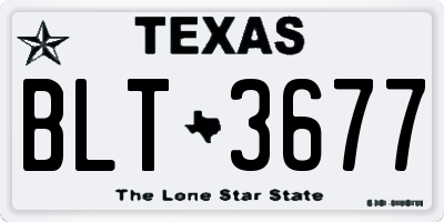TX license plate BLT3677