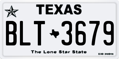 TX license plate BLT3679