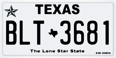 TX license plate BLT3681