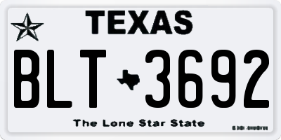 TX license plate BLT3692