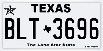 TX license plate BLT3696