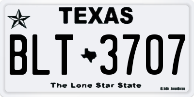 TX license plate BLT3707