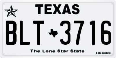 TX license plate BLT3716