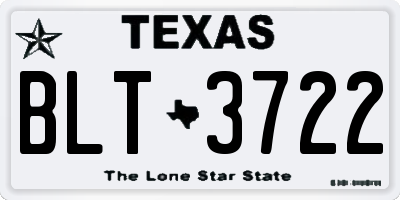 TX license plate BLT3722