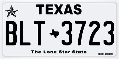 TX license plate BLT3723