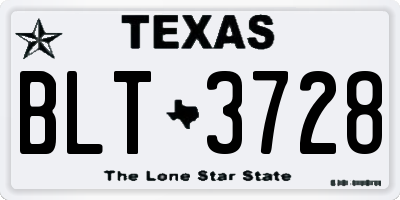 TX license plate BLT3728