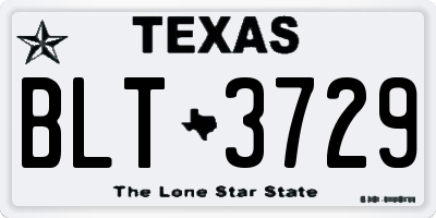 TX license plate BLT3729