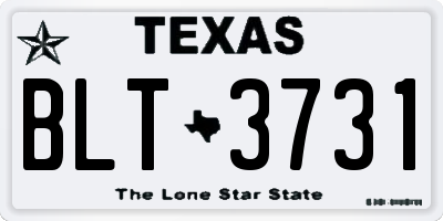 TX license plate BLT3731