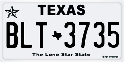 TX license plate BLT3735