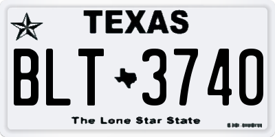 TX license plate BLT3740