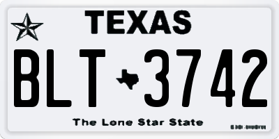 TX license plate BLT3742