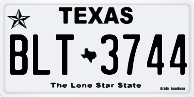 TX license plate BLT3744