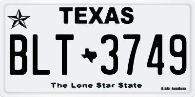 TX license plate BLT3749