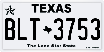 TX license plate BLT3753