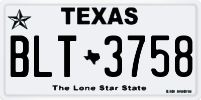 TX license plate BLT3758