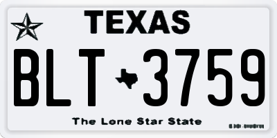 TX license plate BLT3759