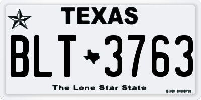 TX license plate BLT3763