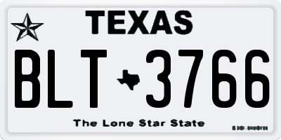 TX license plate BLT3766