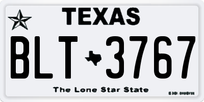 TX license plate BLT3767
