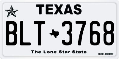 TX license plate BLT3768