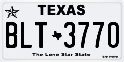 TX license plate BLT3770