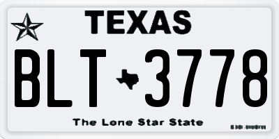 TX license plate BLT3778