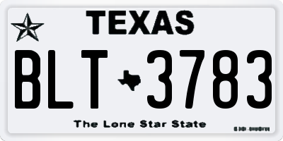 TX license plate BLT3783