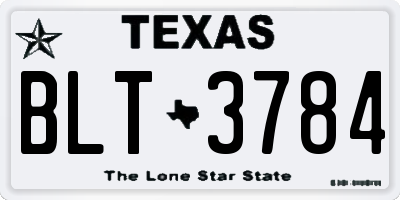 TX license plate BLT3784