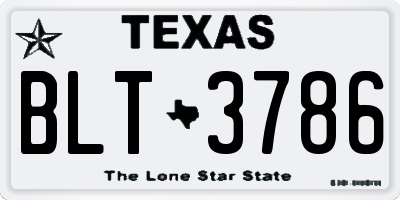 TX license plate BLT3786