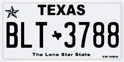 TX license plate BLT3788
