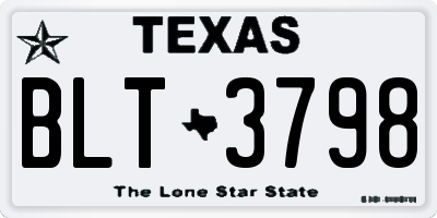 TX license plate BLT3798