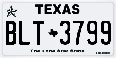 TX license plate BLT3799