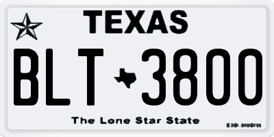 TX license plate BLT3800