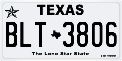 TX license plate BLT3806