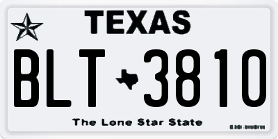 TX license plate BLT3810