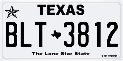 TX license plate BLT3812