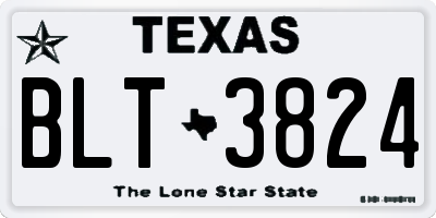 TX license plate BLT3824