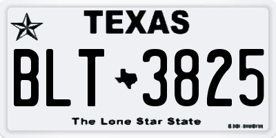 TX license plate BLT3825