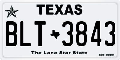 TX license plate BLT3843