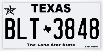 TX license plate BLT3848