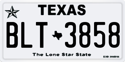 TX license plate BLT3858