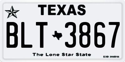 TX license plate BLT3867