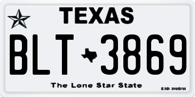 TX license plate BLT3869