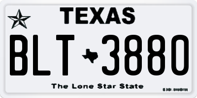 TX license plate BLT3880