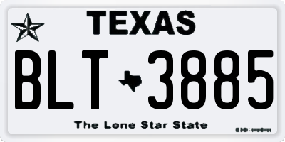 TX license plate BLT3885